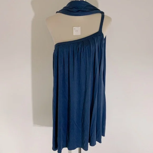 strapless open back dress Zapaka Women Blue Bridesmaid Dress Sheath One Shoulder Satin Long Wedding Party Dress, Grey Blue / US12 main image 0